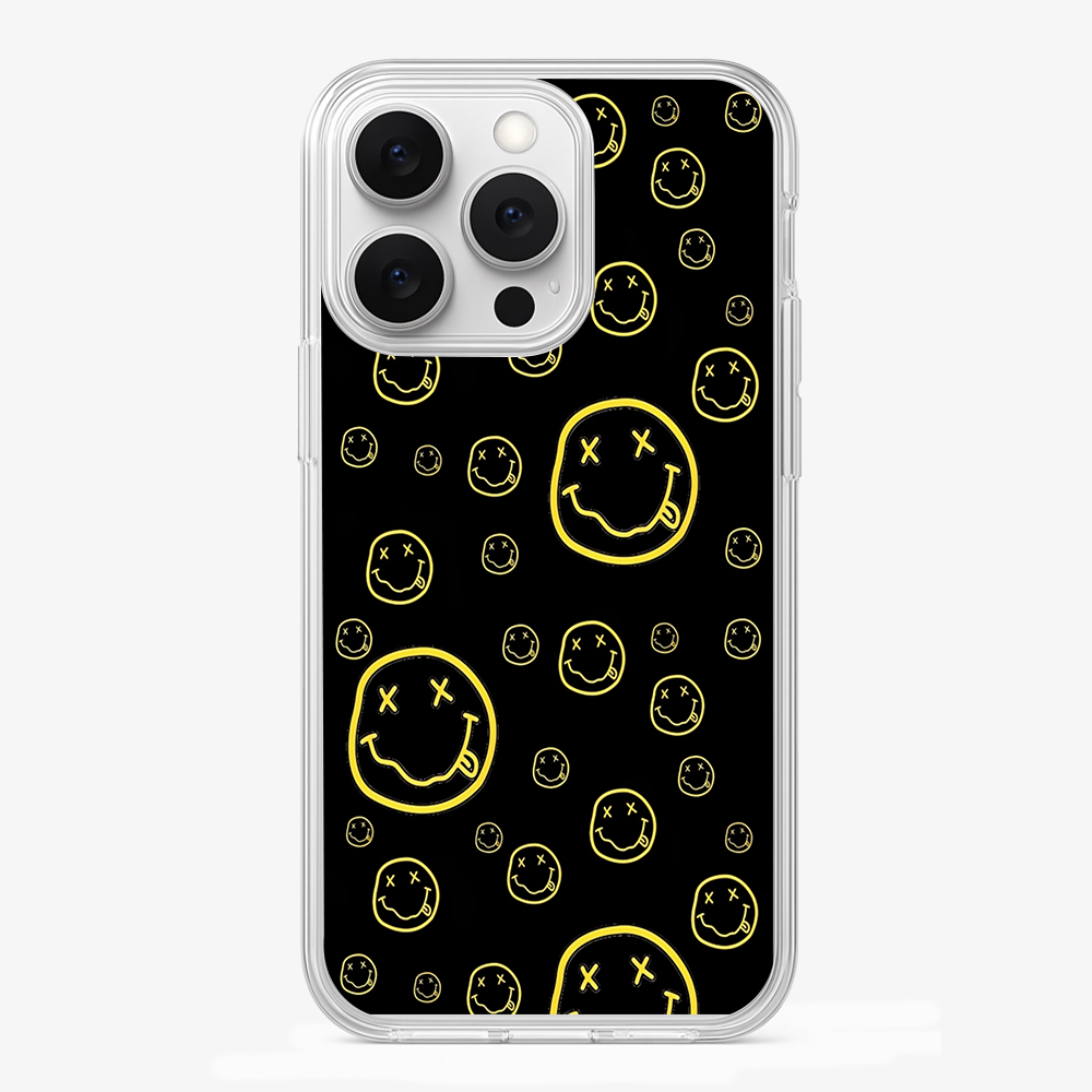 Smiley Black Phone Case Glass Case