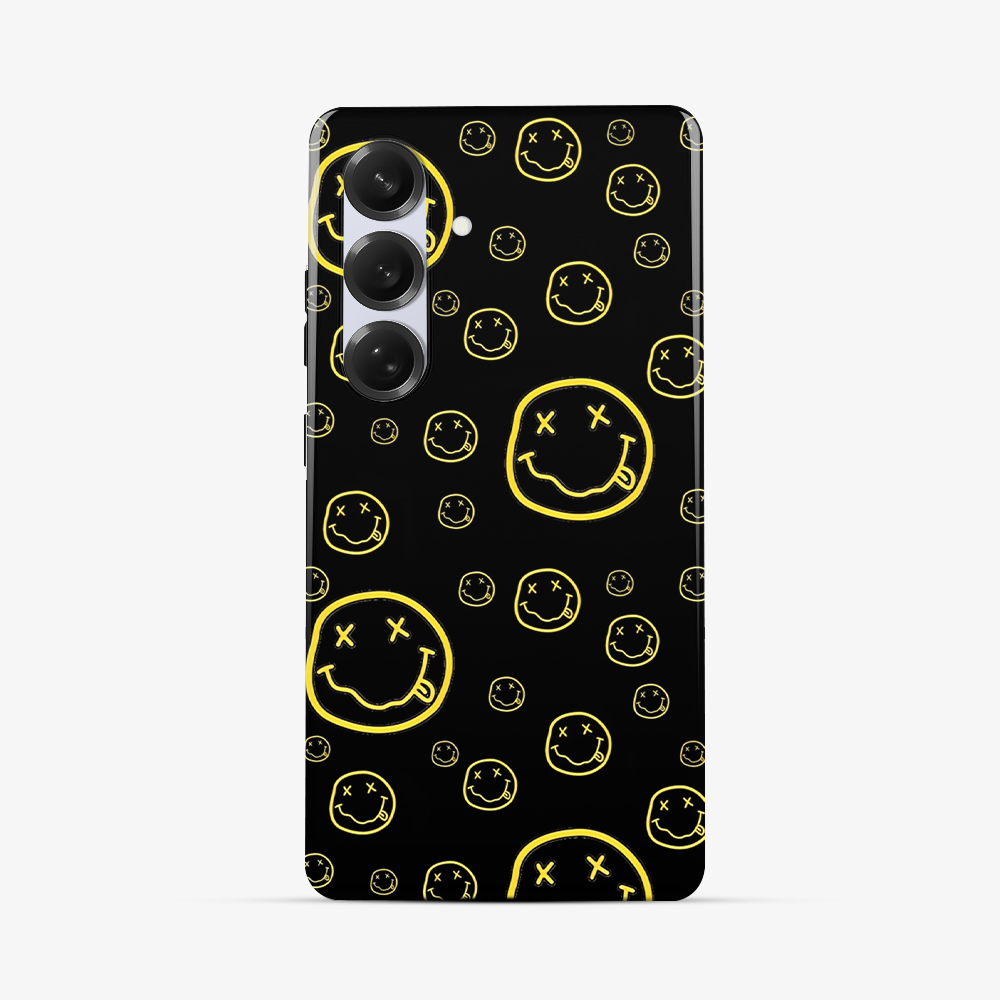 Smiley Black Samsung Phone Case Tough Double Layer