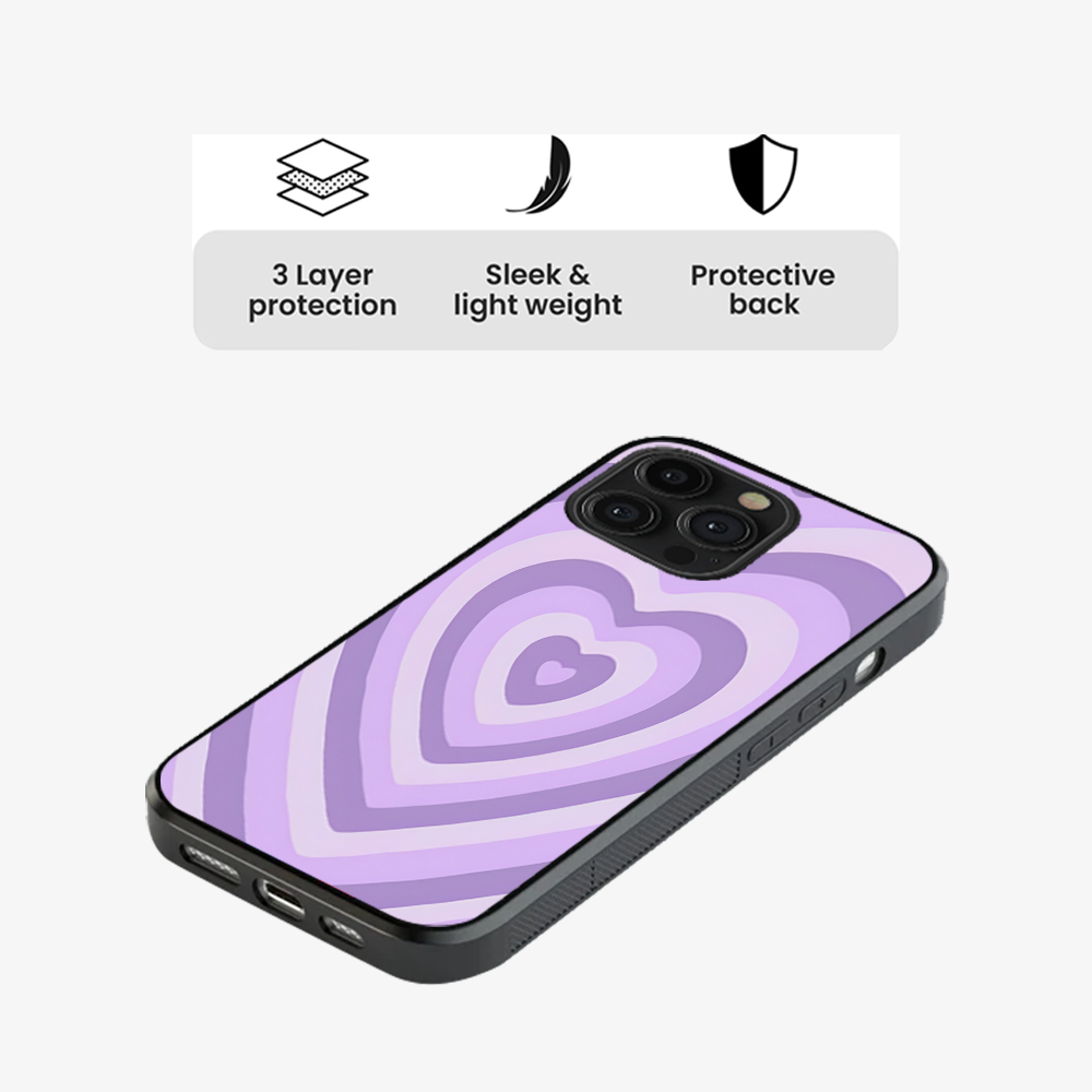 Y2K Purple Hearts Phone Case