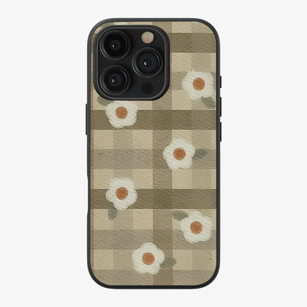 Checkered Flower Phone Case Clear Silicone Case