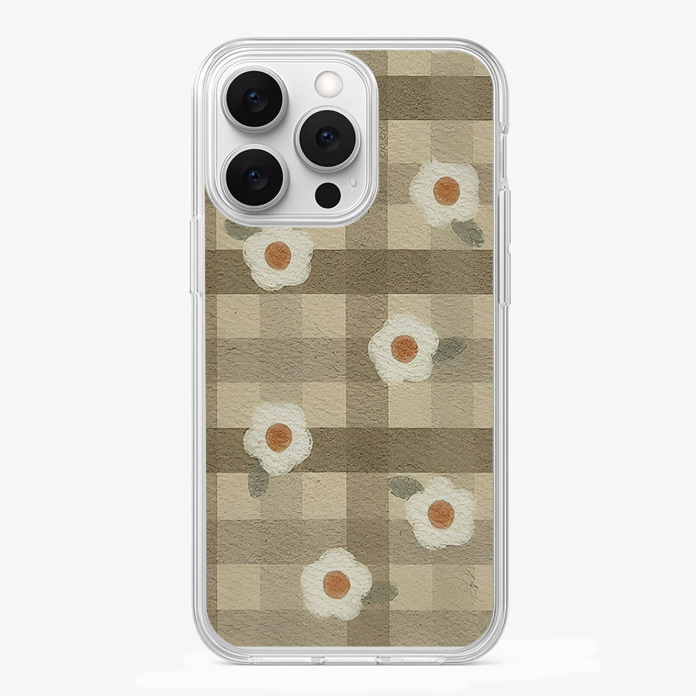 Checkered Flower Phone Case Glass Case