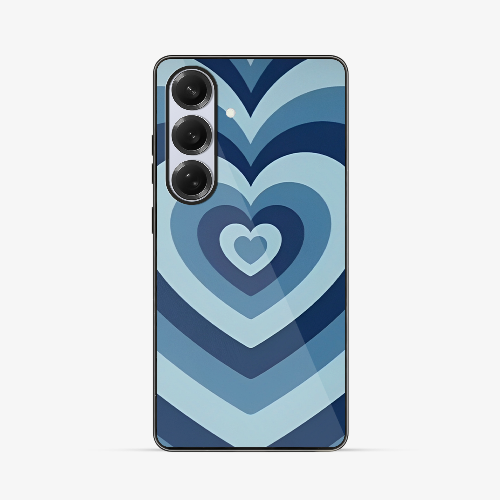 Blue heart Samsung Phone Case Glass Case