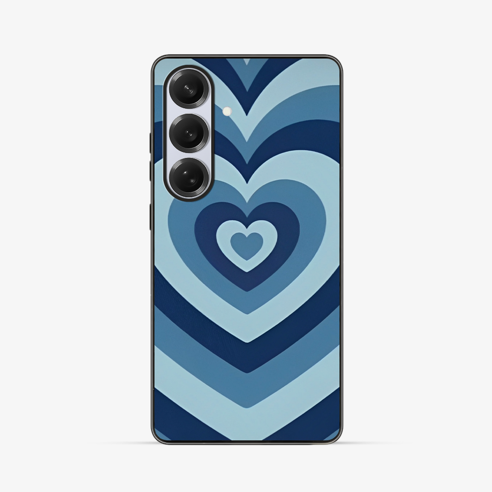 Blue heart Samsung Phone Case Clear Silicone Case