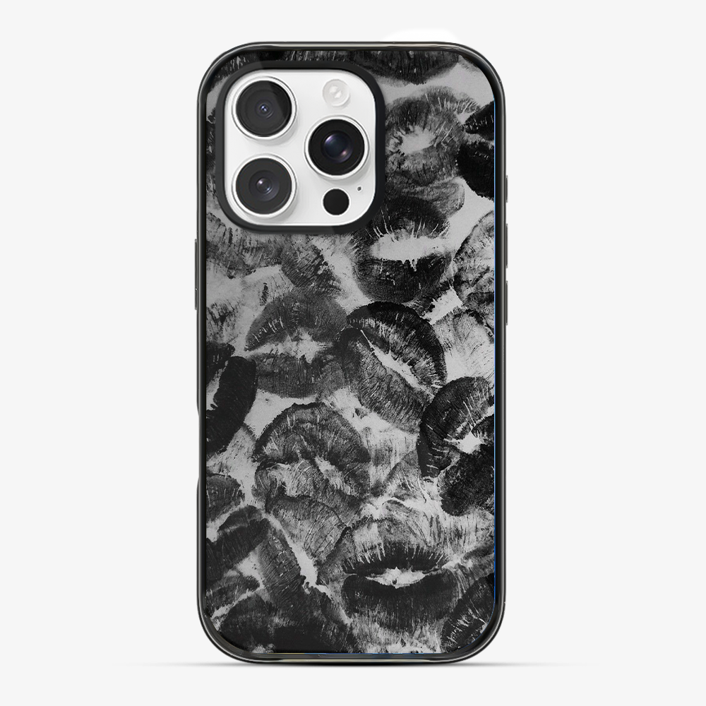 Black Lips Pattern Phone Case Anti Yellow Silicone Case
