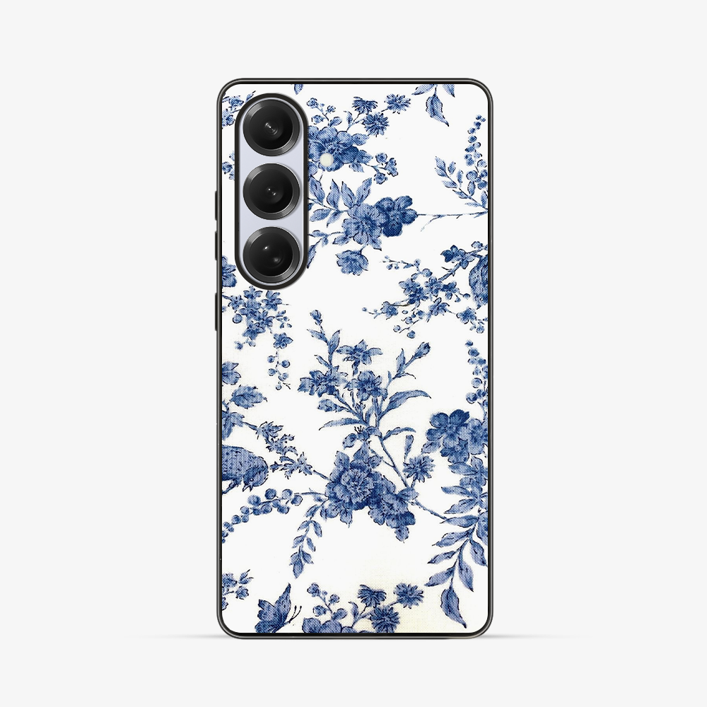 Blue Flowers Samsung Phone Case Clear Silicone Case