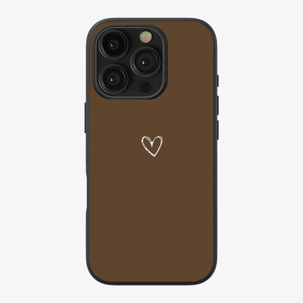 Brown Heart Phone Case Clear Silicone Case