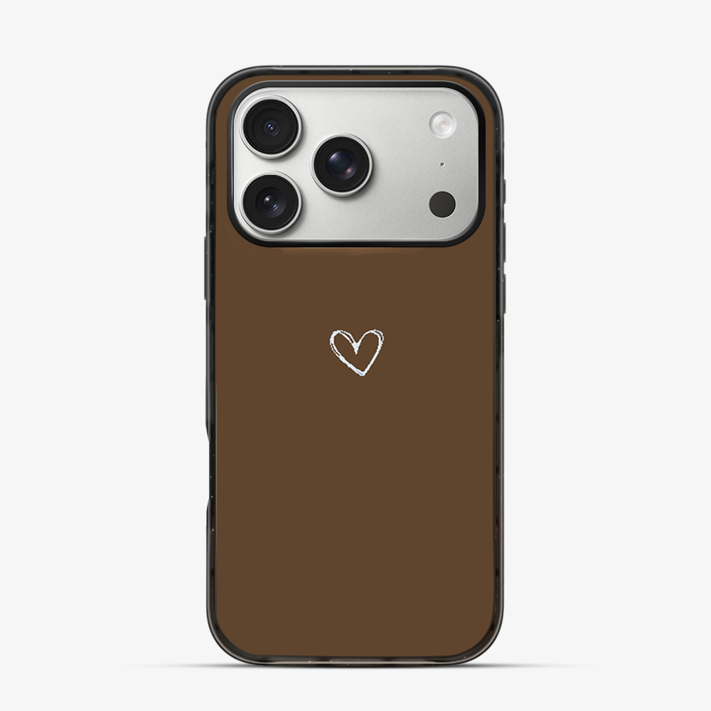 Brown Heart iPhone 17 Pro Max Case