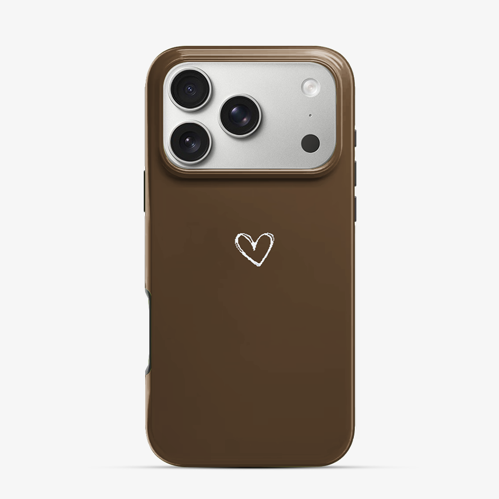 Brown Heart iPhone 17 Pro Max Case