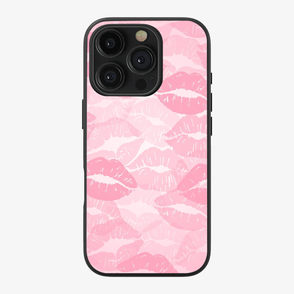 Pink Lips Pattern Phone Case | Two Clear Silicone Case