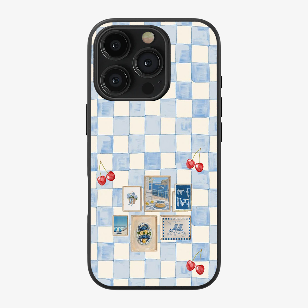 Sea Side Checker Phone Case Clear Silicone Case