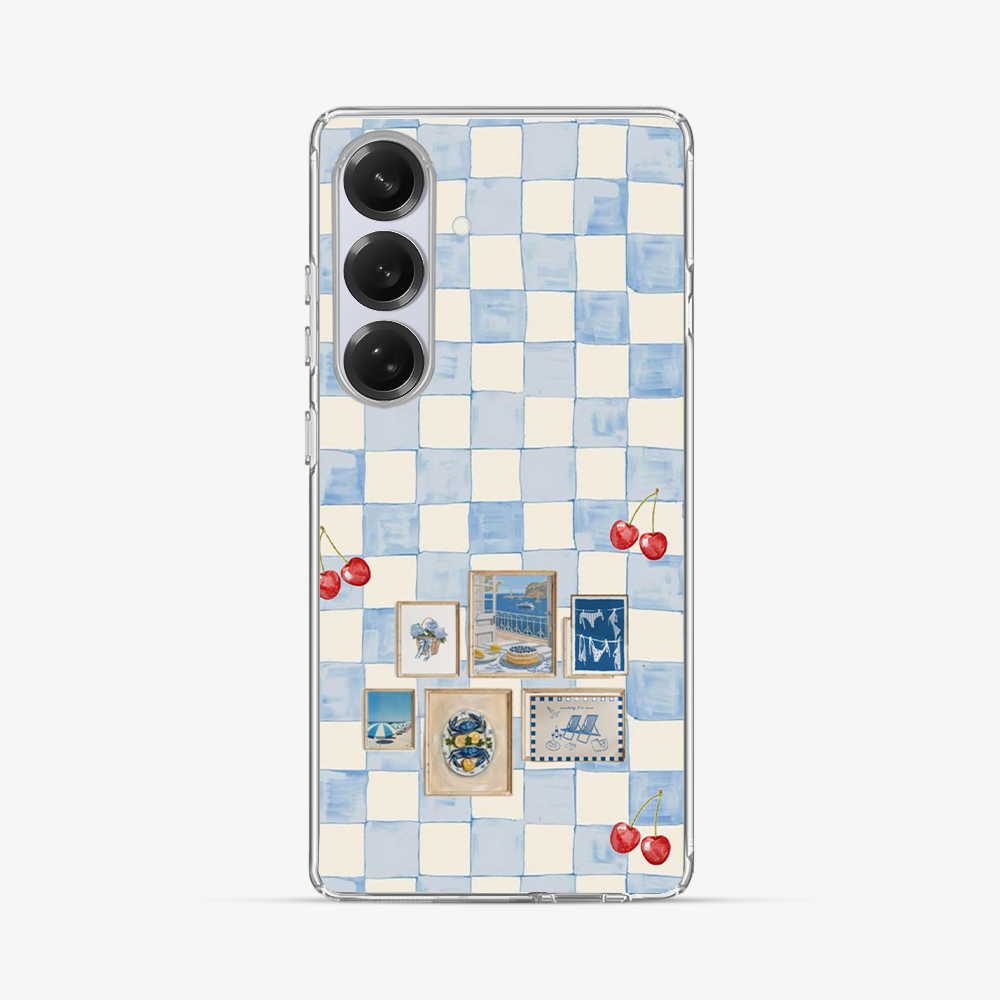 Sea Side Checker Samsung Phone Case Hard 2.0 Case