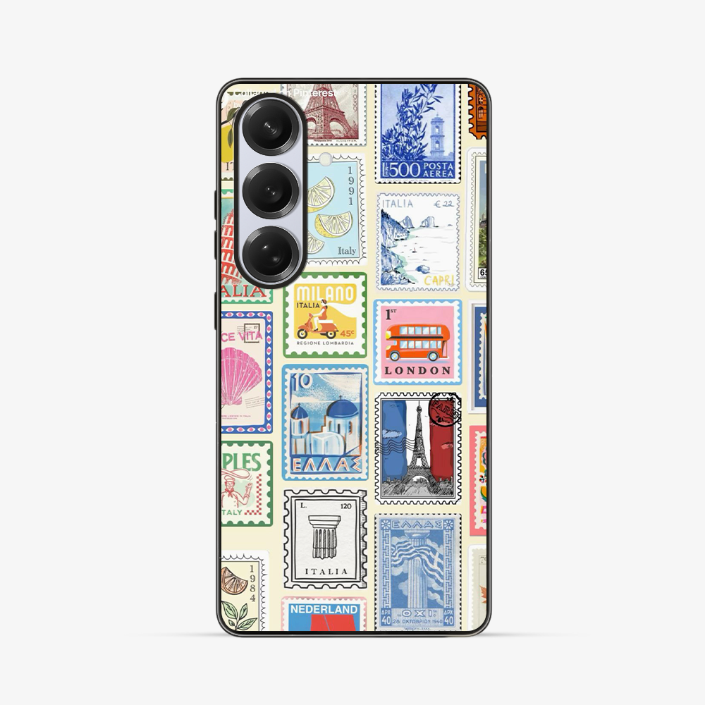 Multiple Stamps Samsung Phone Case Glass Case
