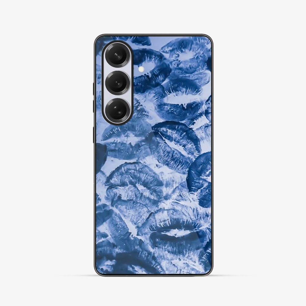 Blue Lips Pattern Samsung Phone Case Glass Case