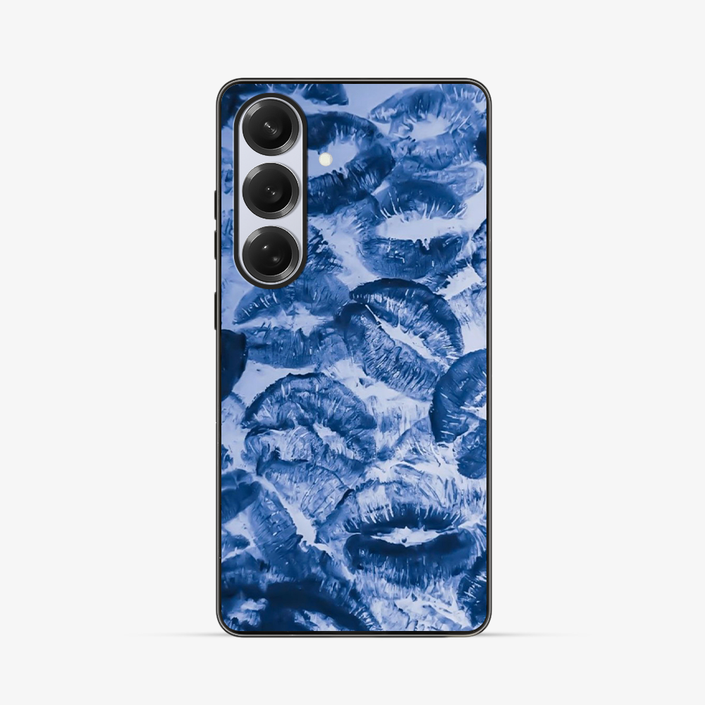 Blue Lips Pattern Samsung Phone Case Clear Silicone Case