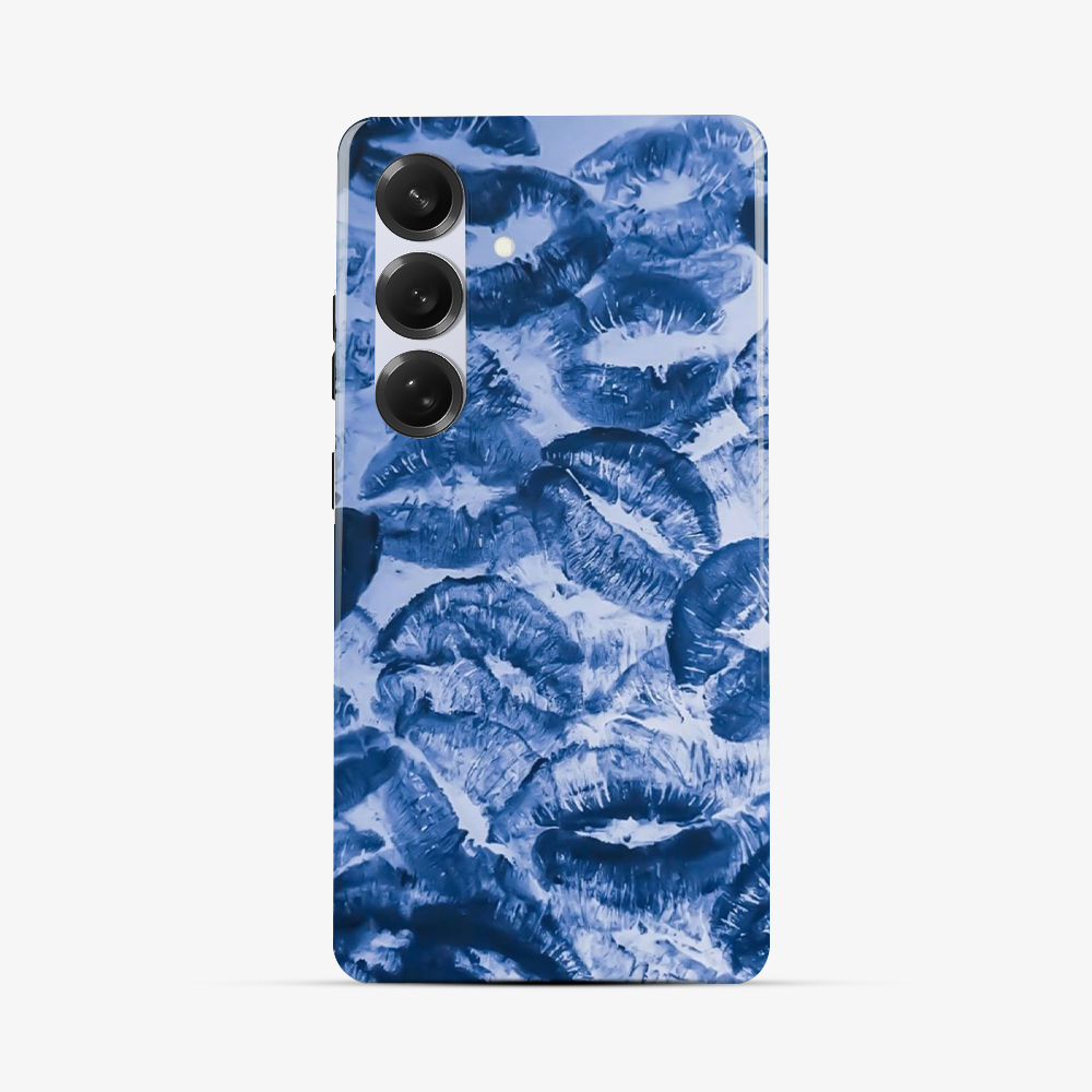 Blue Lips Pattern Samsung Phone Case Tough Double Layer