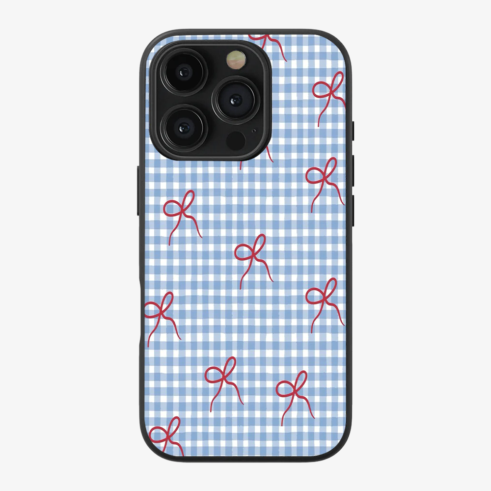 Checkered Bow Phone Case Clear Silicone Case