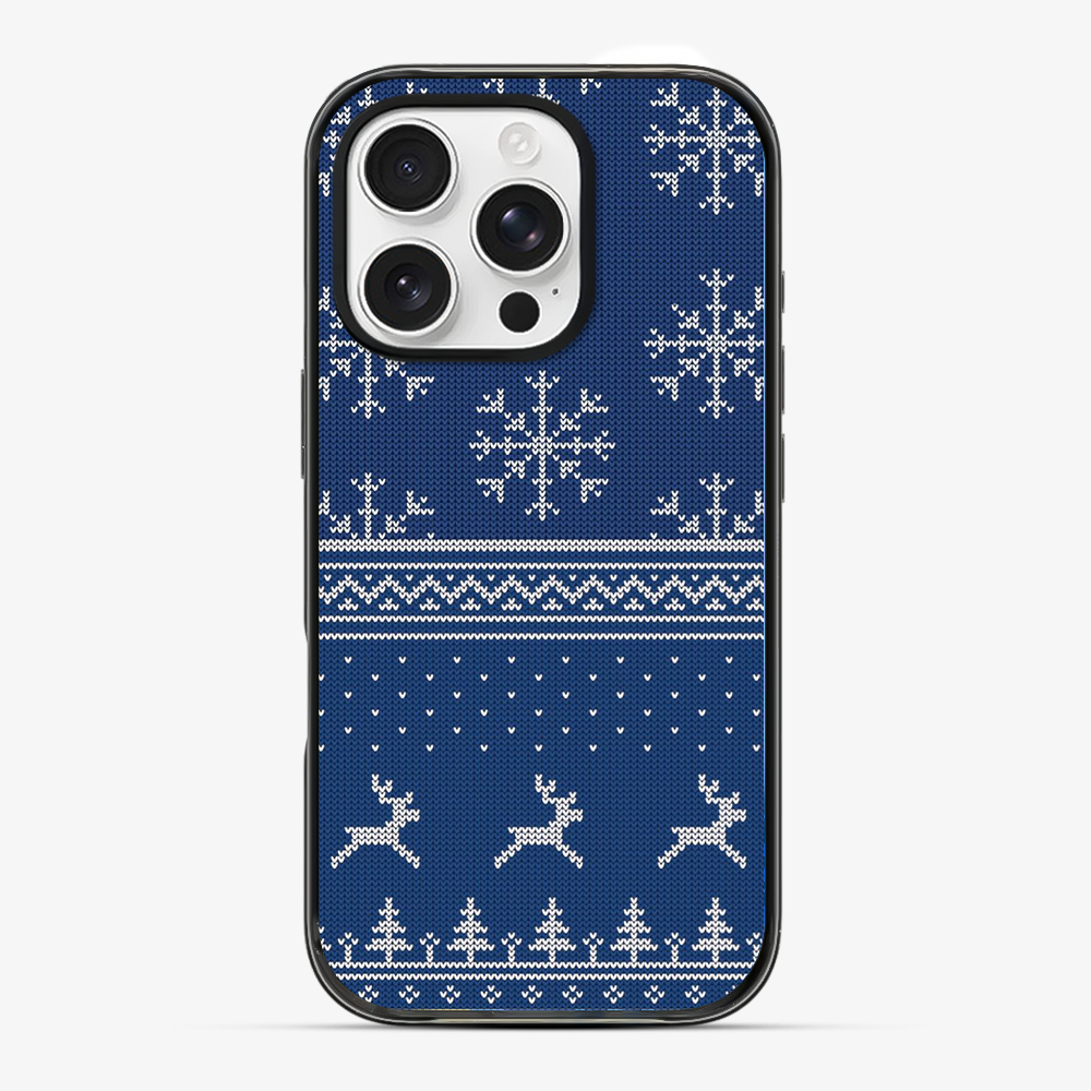 Christmas Navy Snowflake Phone Case Hard 2.0 Case