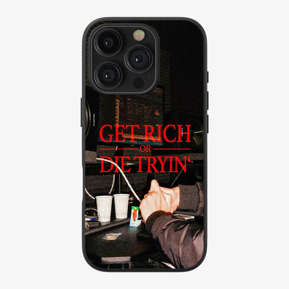 Get Rich Or Die Trying Phone Case Clear Silicone Case