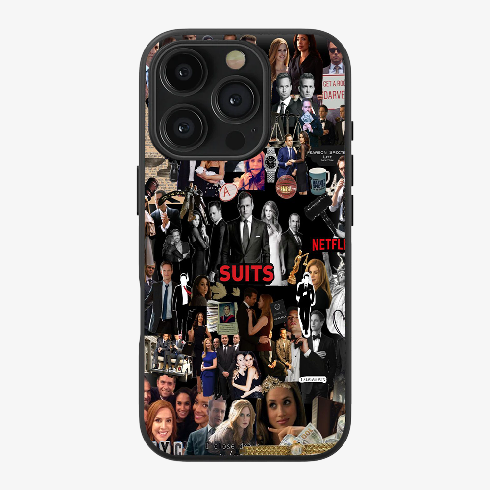 Suits Sticker Phone Case Clear Silicone Case