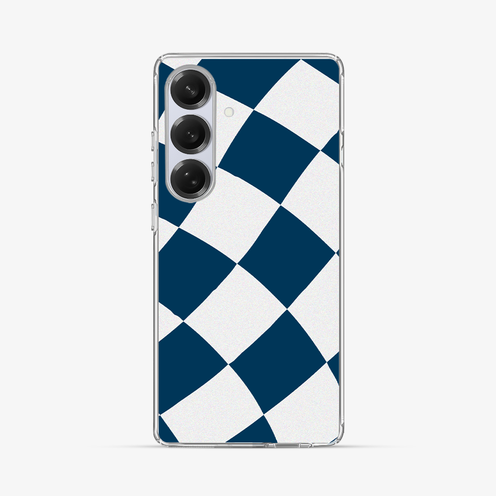 Blue & White Checkered Samsung Phone Case Hard 2.0 Case