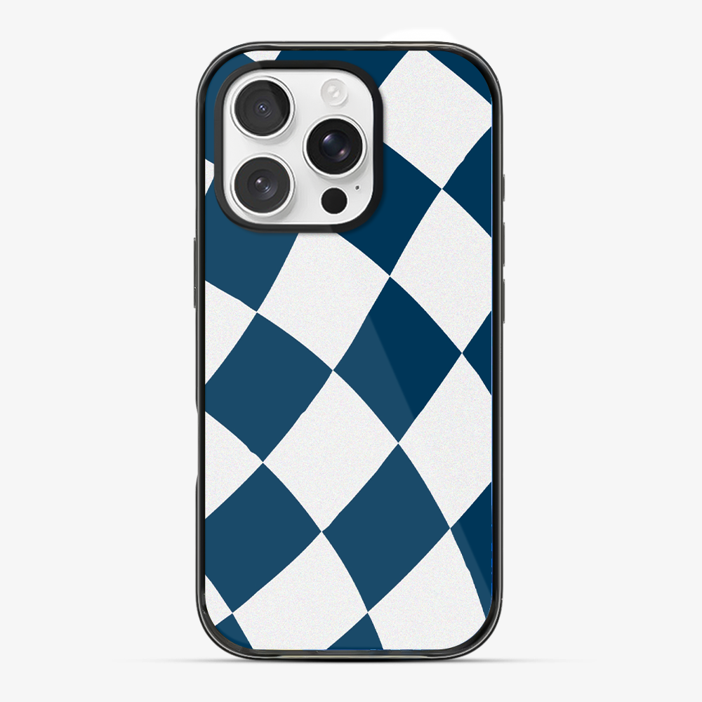 Blue & White Checkered Phone Case Anti Yellow Silicone Case