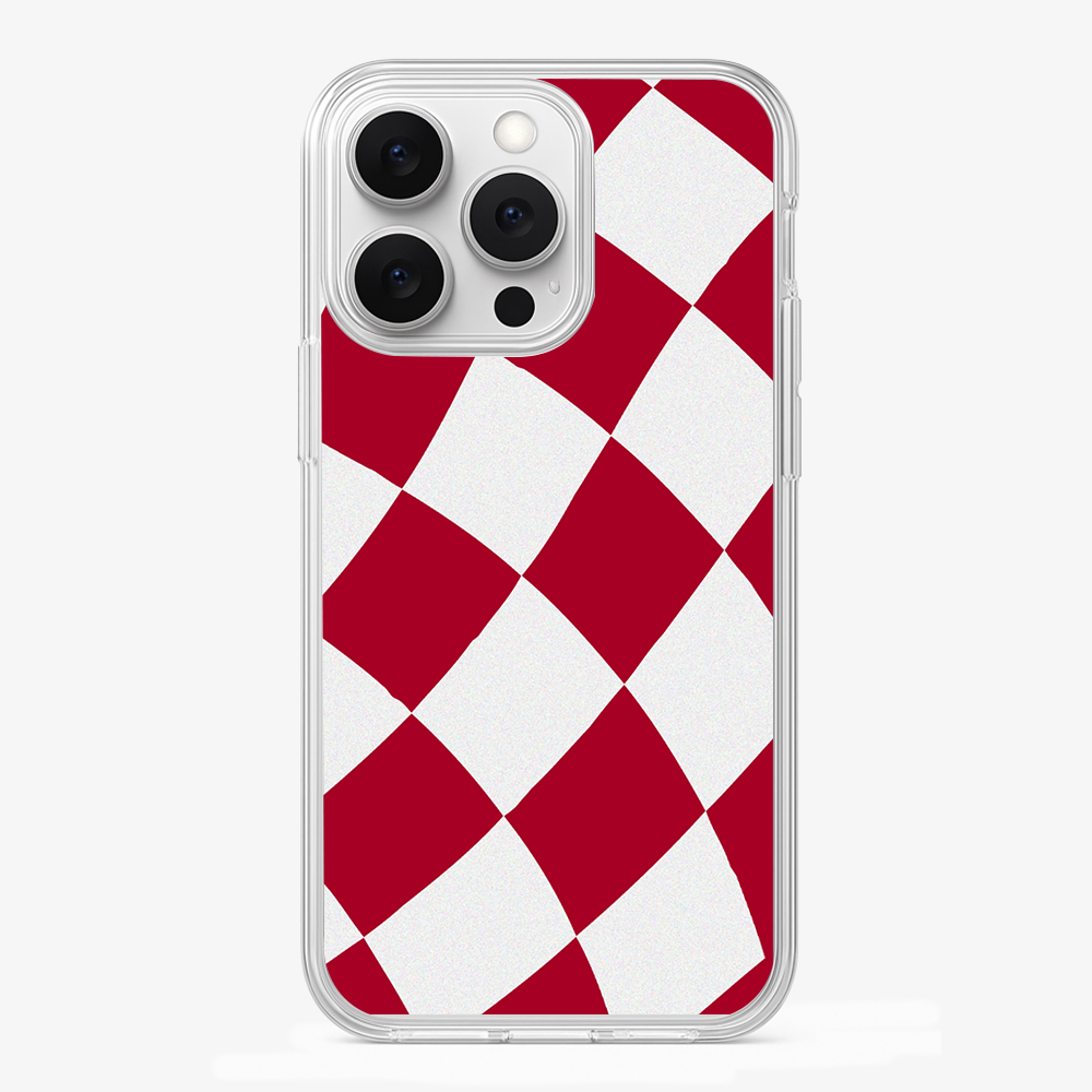 Red & White Checkered Phone Case Glass Case