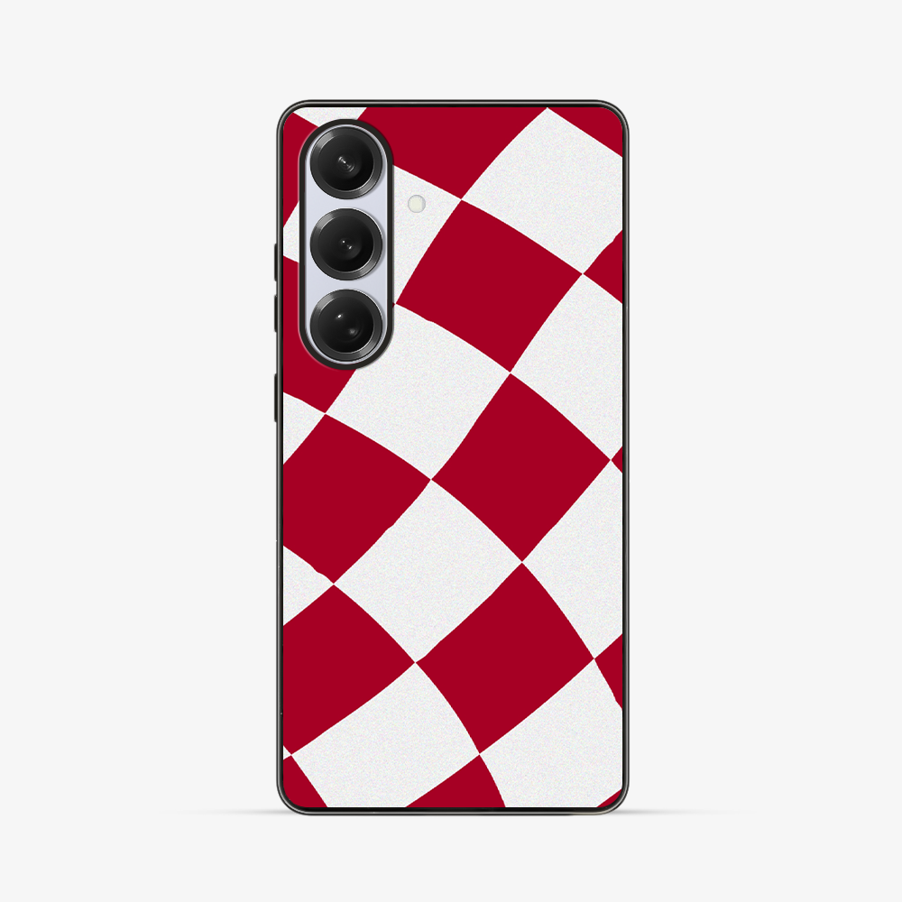Red & White Checkered Samsung Phone Case Clear Silicone Case