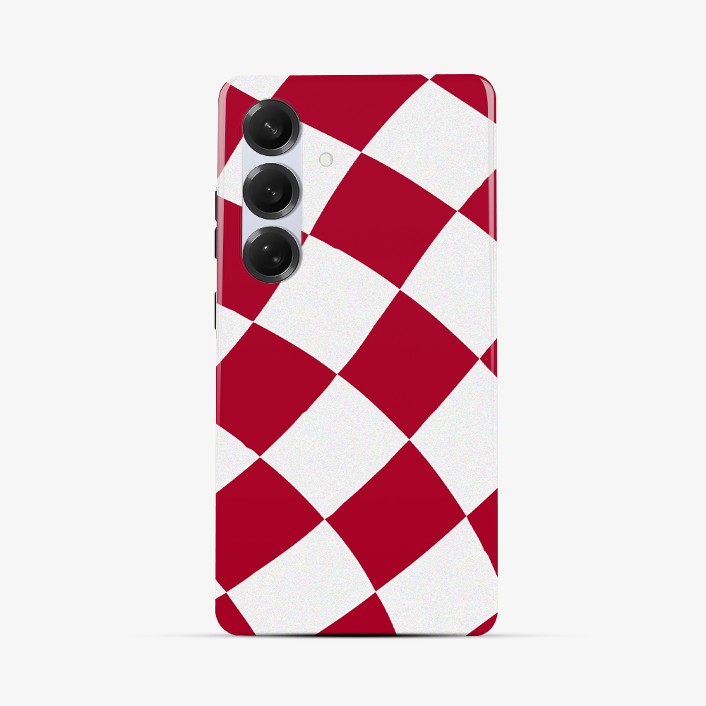 Red & White Checkered Samsung Phone Case Tough Double Layer