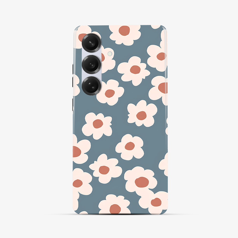 Blue Flower Samsung Phone Case Tough Double Layer