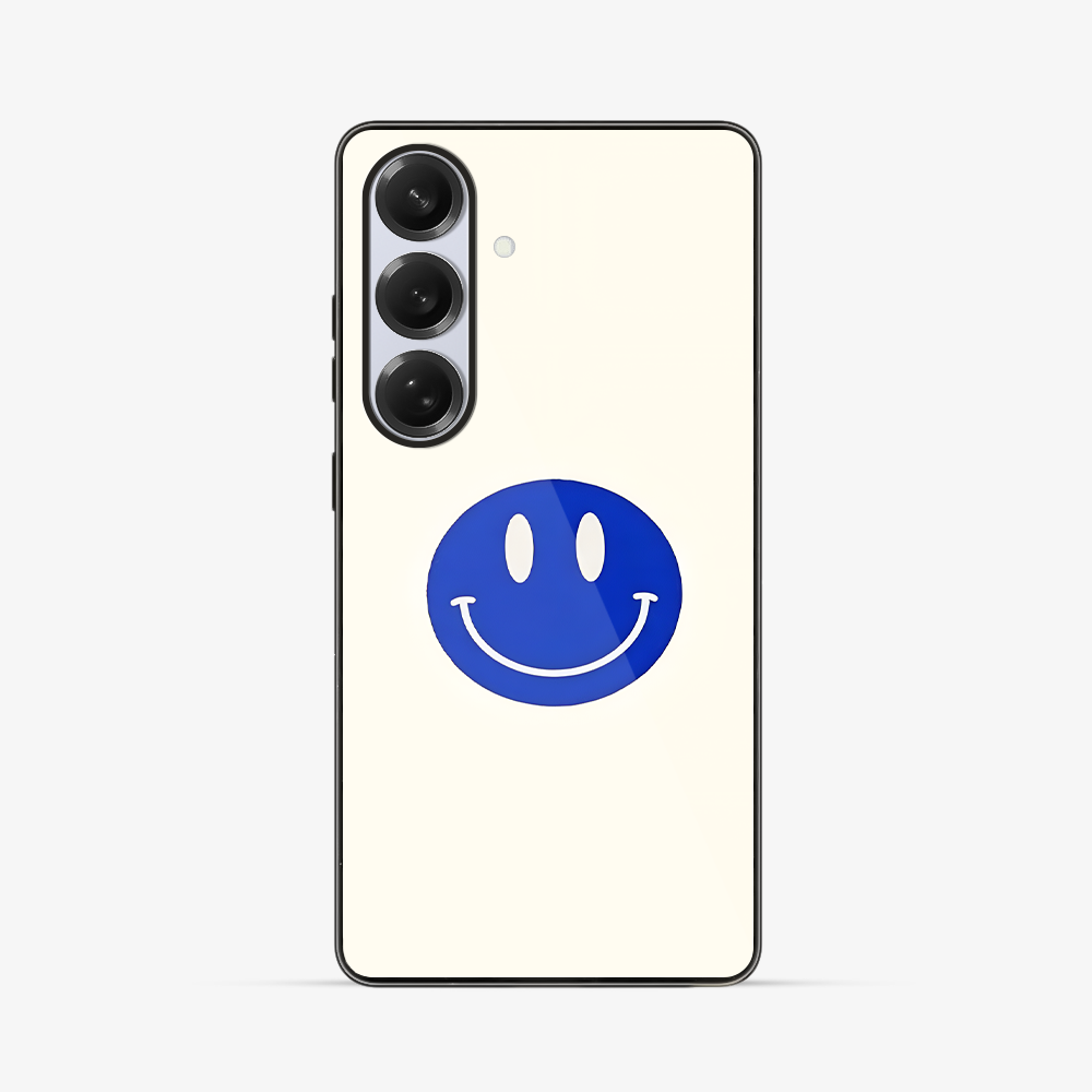 Blue Smiley Samsung Phone Case Glass Case