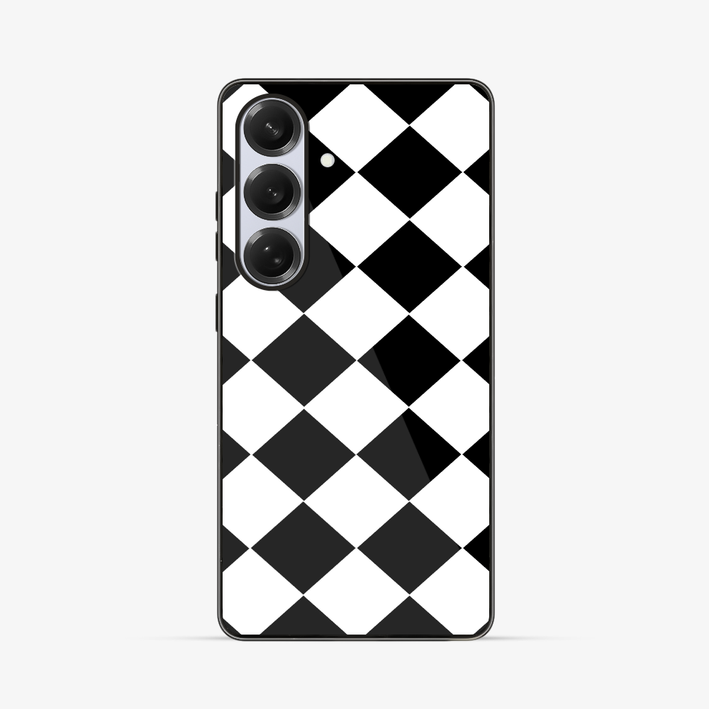Black Checkered Samsung Phone Case Glass Case