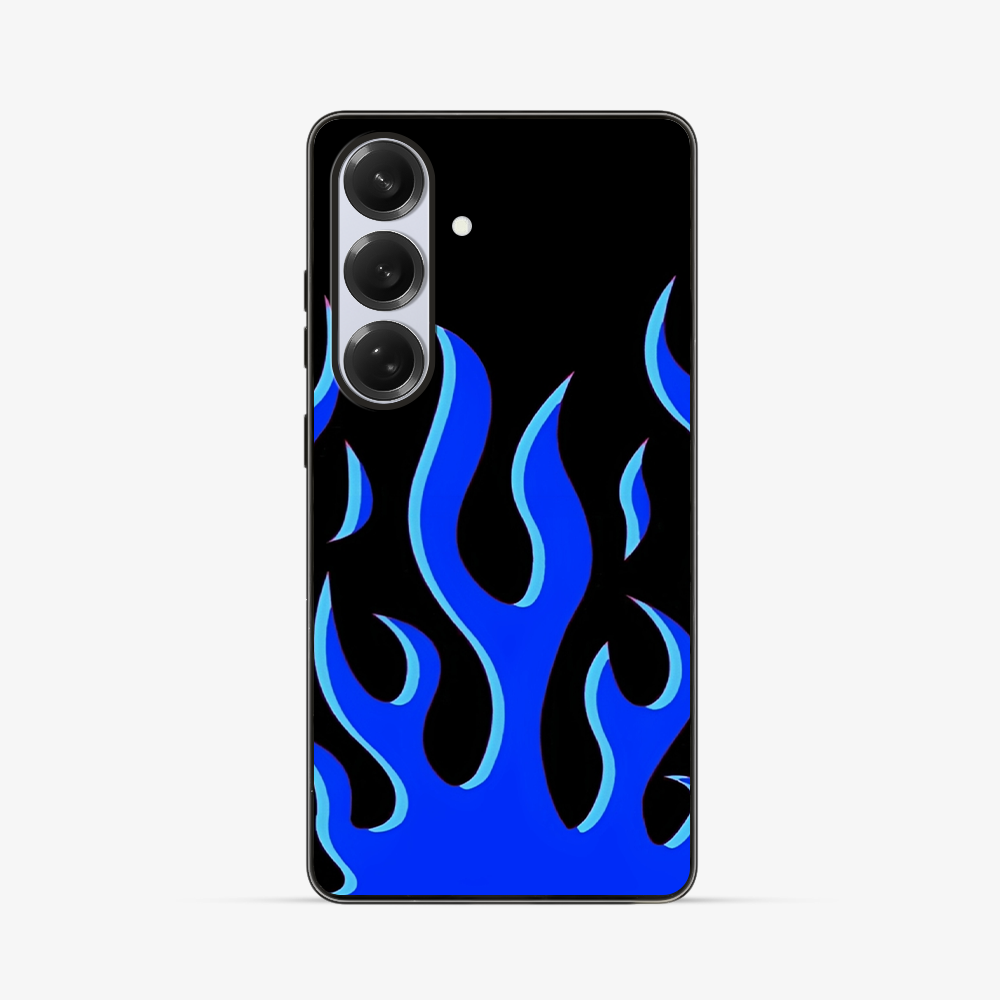 Flame Samsung Phone Case | Blue Clear Silicone Case