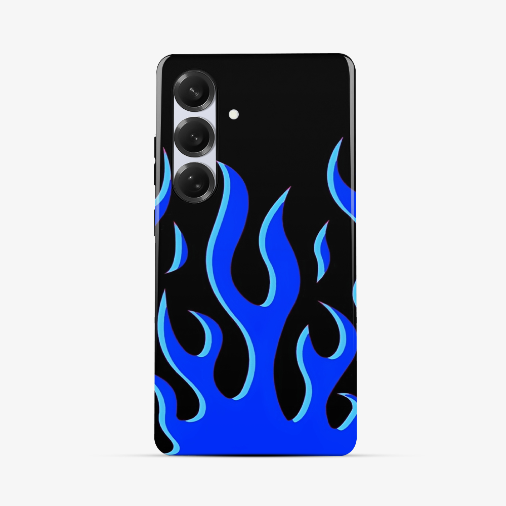 Flame Samsung Phone Case | Blue Tough Double Layer