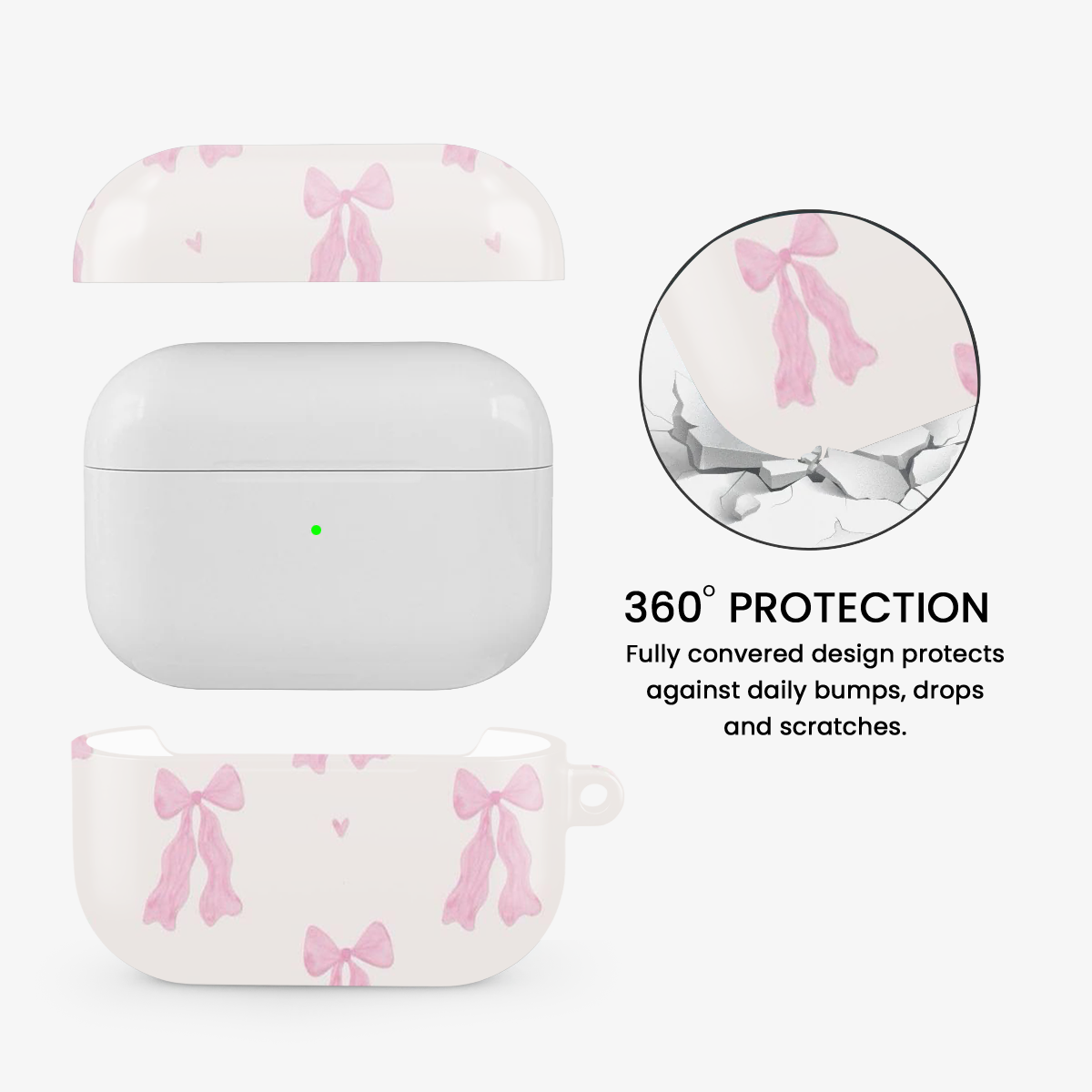 Coquette Pink Bow Airpods Case
