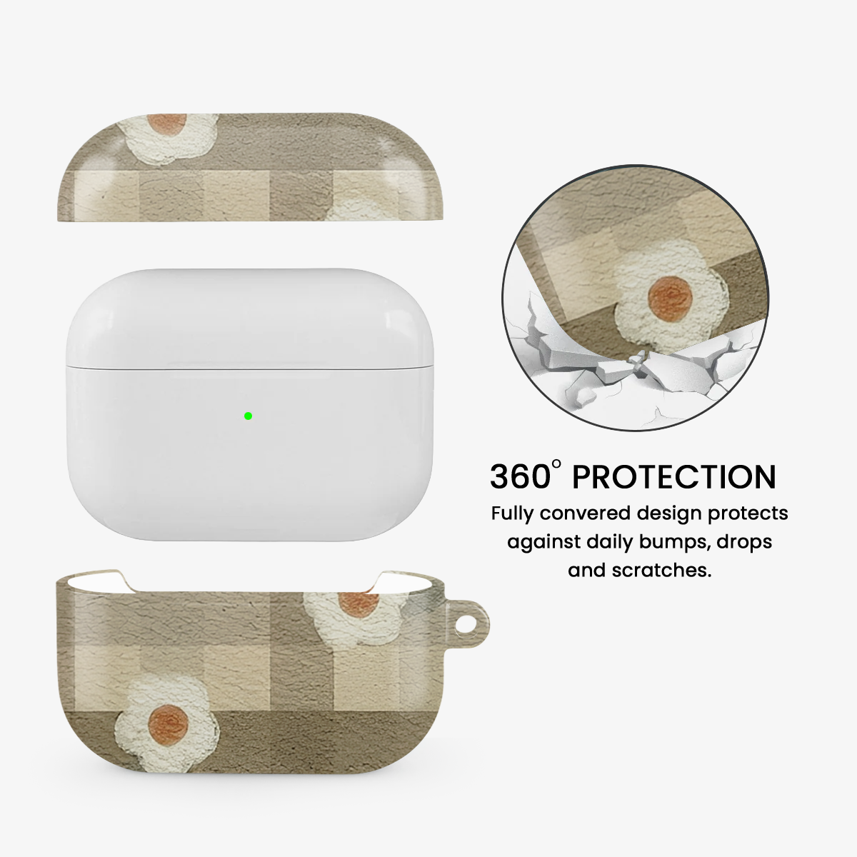 Checkered Flower Airpods Case