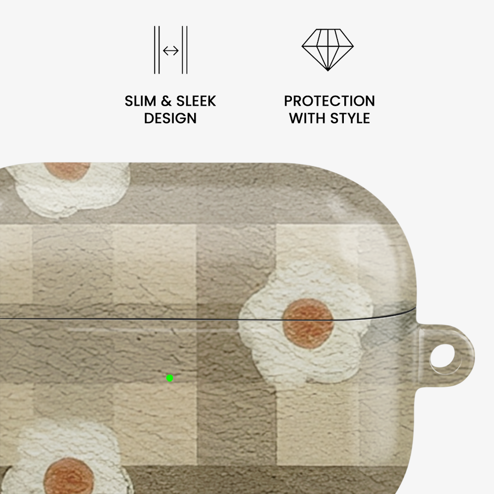 Checkered Flower Airpods Case