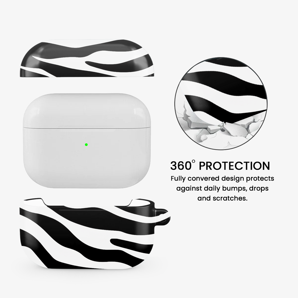 Zebra Airpods Case | White