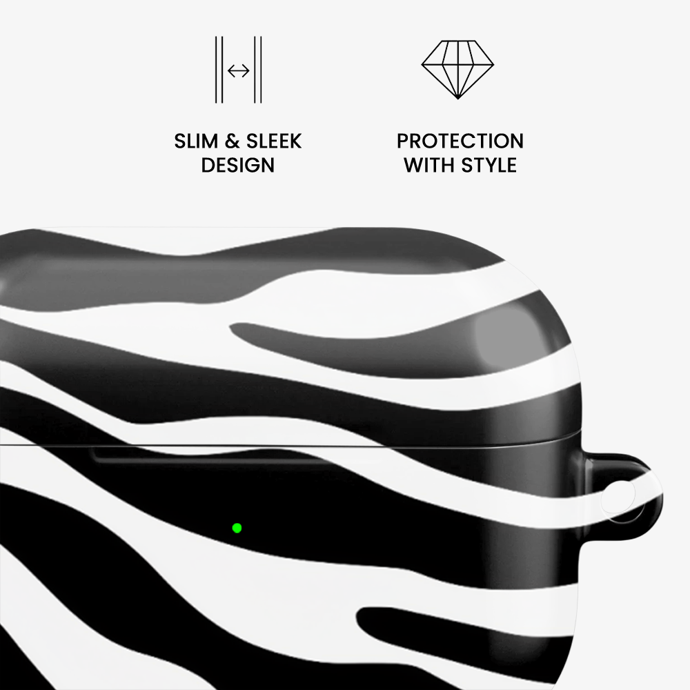 Zebra Airpods Case | White