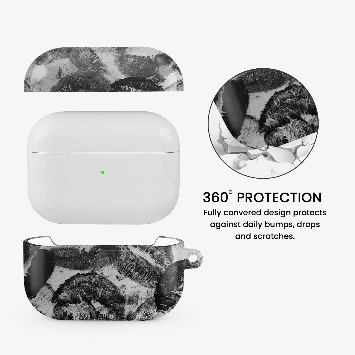 Black Lips Pattern Airpods Case