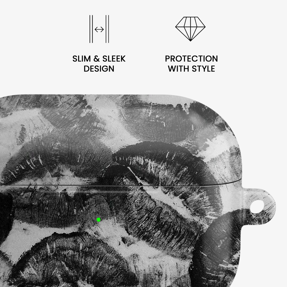 Black Lips Pattern Airpods Case