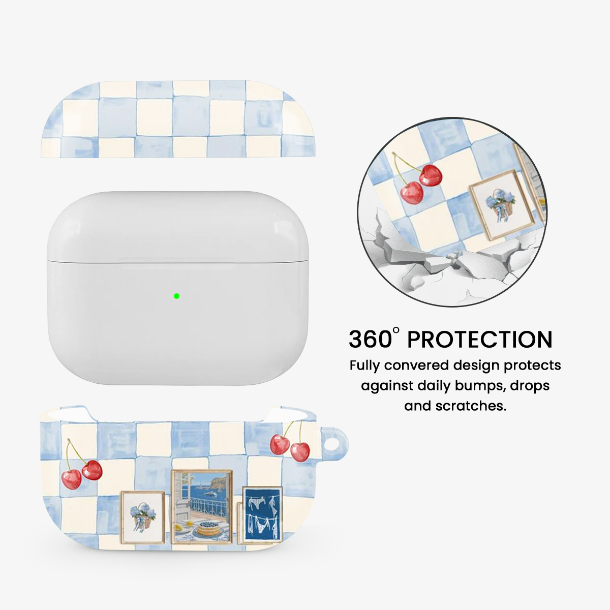 Sea Side Checker Airpods Case