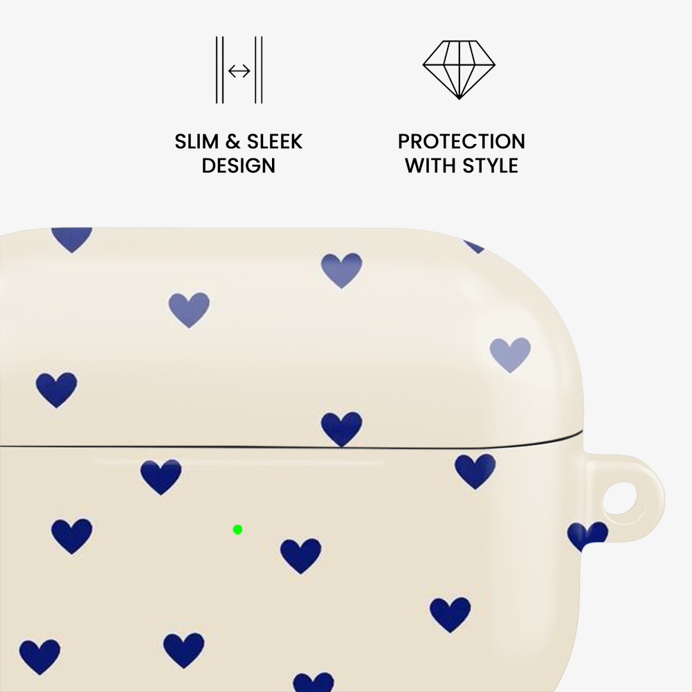 Blue Multiple Heart's Airpods Case