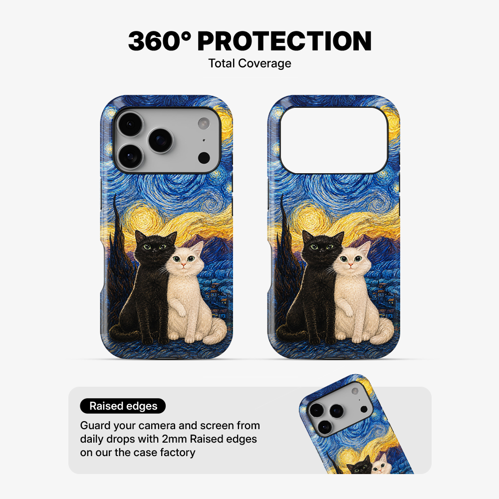 Two Cats One Moon Phone Case