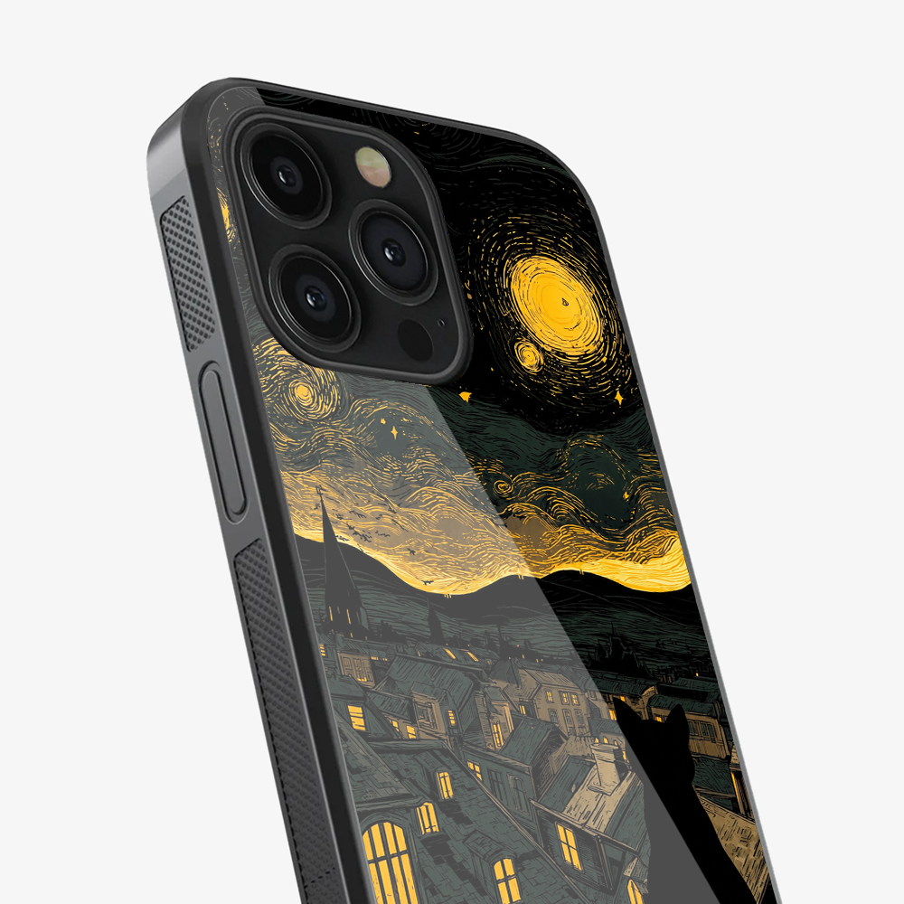 Starry Night, Cat Delight Phone Case