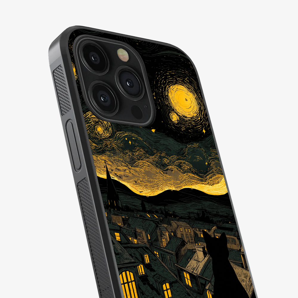 Starry Night, Cat Delight Phone Case