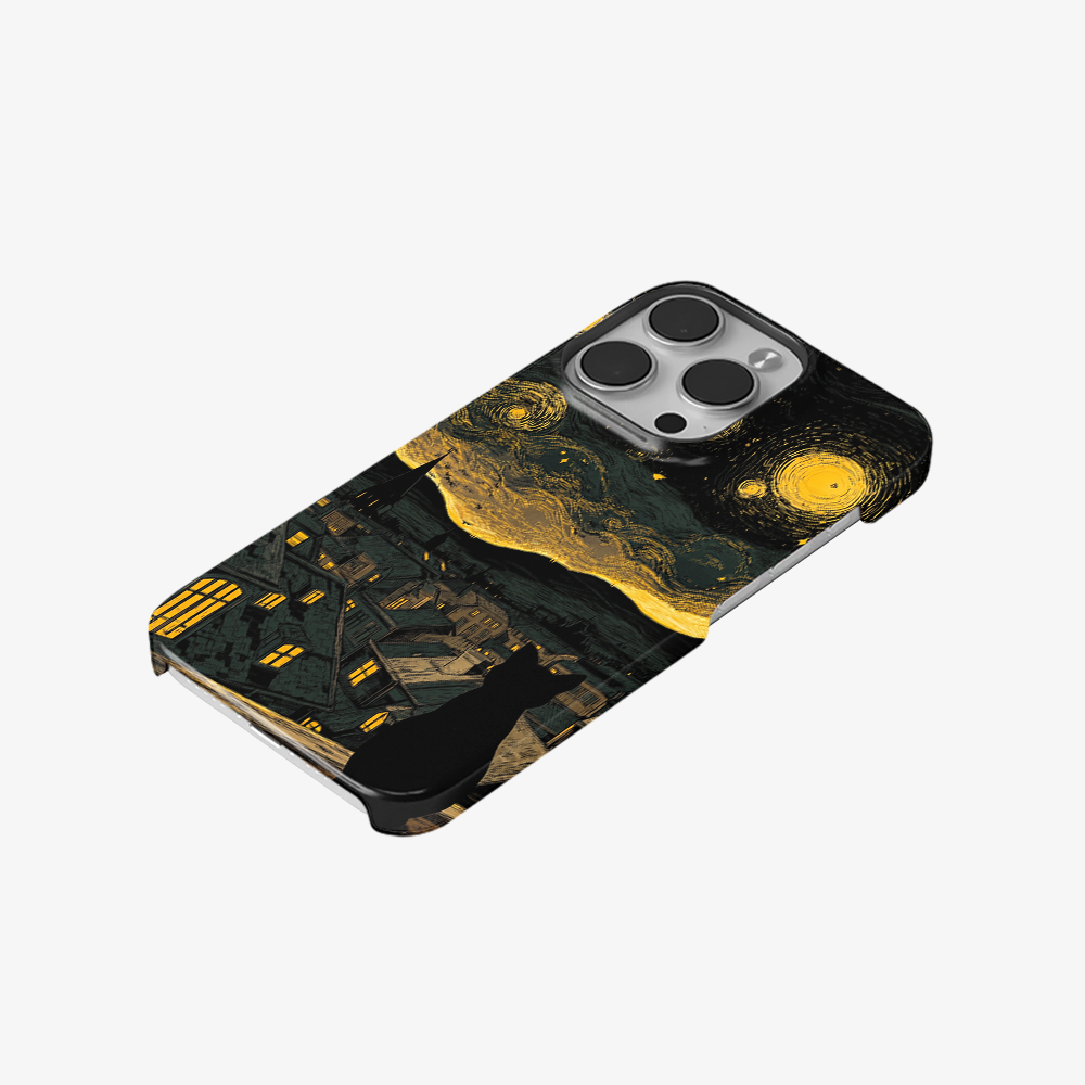 Starry Night, Cat Delight Phone Case