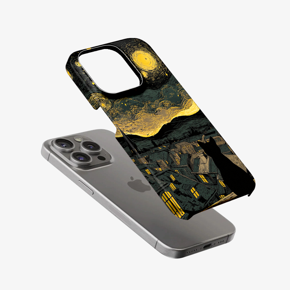 Starry Night, Cat Delight Phone Case