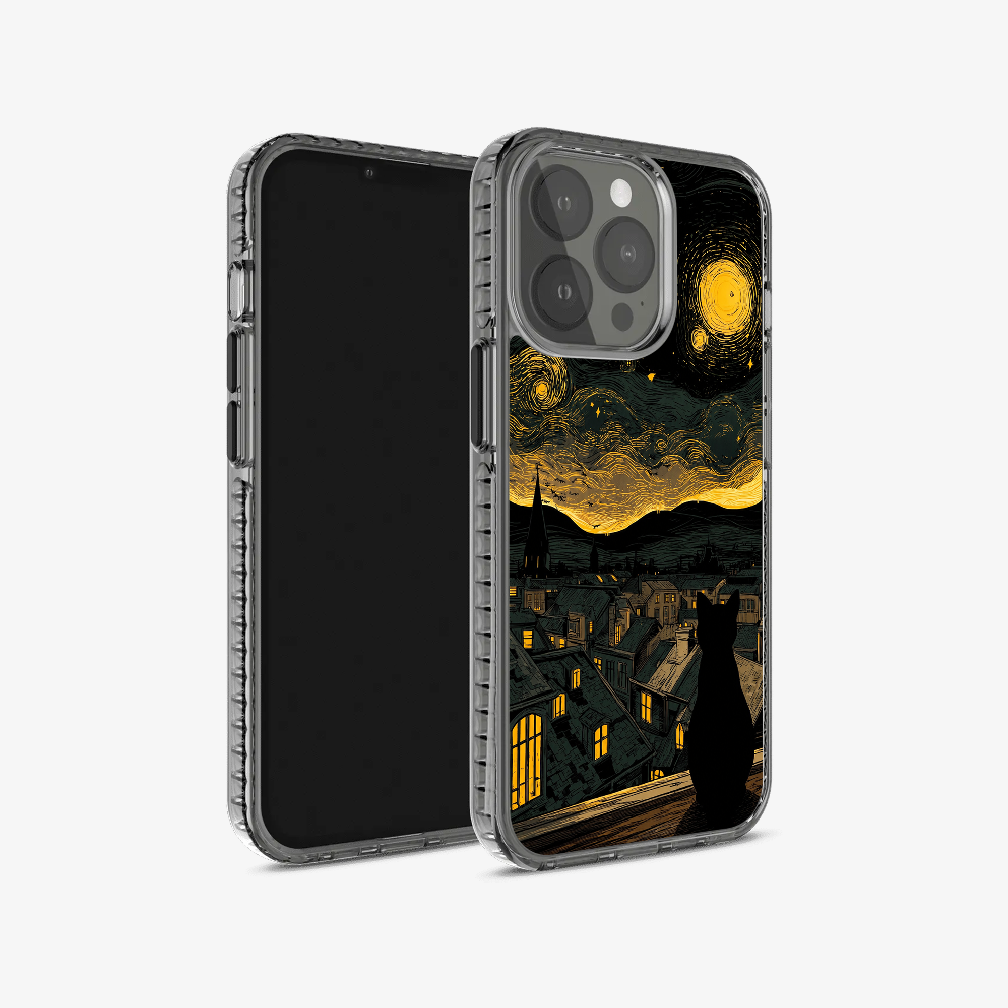 Starry Night, Cat Delight Phone Case