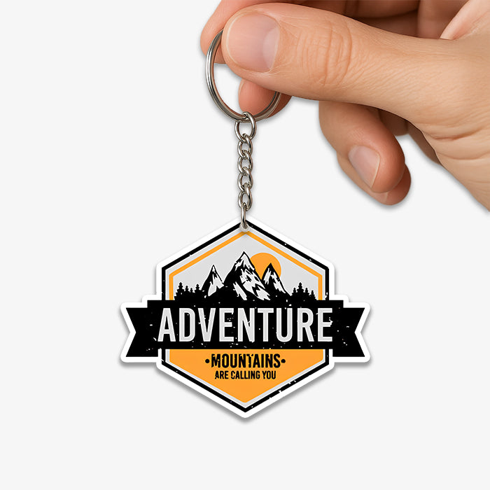 Adventure Mountains Calling KeyChain