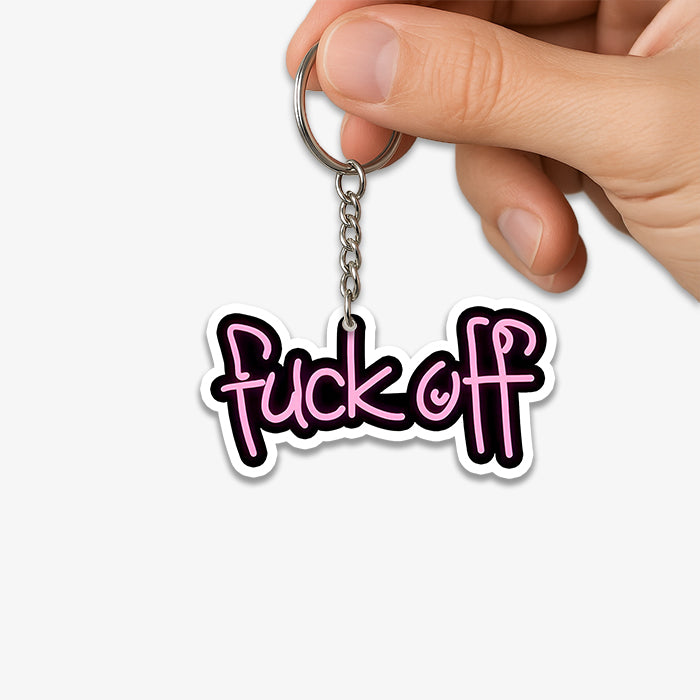 Neon F**K Off KeyChain